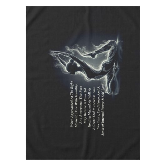 ヨガレイキインストラクター 片足のキングピジョン ポーズ テーブルクロス (正面)