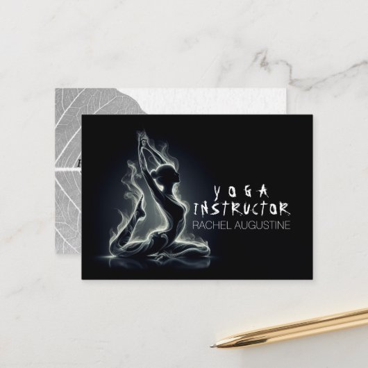 ヨガレイキインストラクター 片足のキングピジョン ポーズ 予約カード (正面/裏面インサイチュ)