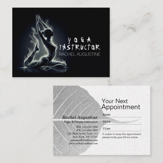 ヨガレイキインストラクター 片足のキングピジョン ポーズ 予約カード (正面/裏面)