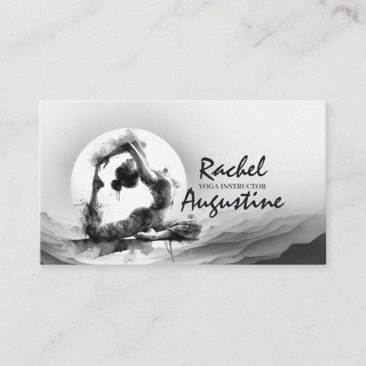 ヨガレイキインストラクター 片足のキングピジョン ポーズ 名刺 (正面)