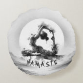 ヨガレイキ ワンレッグド キングピジョン ポーズ 水彩画 ラウンドクッション (裏面)