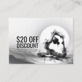 ヨガレイキ ワンレッグド キングピジョン ポーズ 水彩画 割引カード