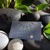 ヨガロイヤリティ6パンチマンダラブルーと金ゴールドグリッター ロイヤリティカード