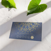 ヨガロイヤリティ6パンチマンダラブルーと金ゴールドグリッター ロイヤリティカード