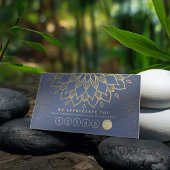 ヨガロイヤリティ6パンチマンダラブルーと金ゴールドグリッター ロイヤリティカード