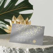 ヨガロイヤリティ6パンチ金ゴールドマンダラグレーレザー ロイヤリティカード