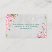 ヨガロゴ |大理石ピンクの花 名刺 (裏面)