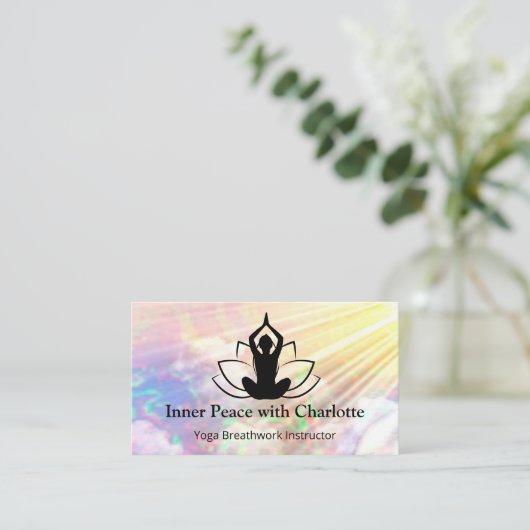 ヨガロータスインストラクター先生霊気ライフコーチ 名刺 (スタンド正面)