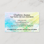 ヨガロータスインストラクター霊気ライフコーチウォーター色 名刺 (裏面)