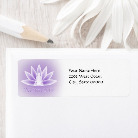 ヨガロータスウーマンフラワーバイオレット差出人住所 ラベル (インサイチュ)