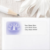 ヨガロータスウーマンフラワーブルー差出人住所ラベル ラベル (インサイチュ)