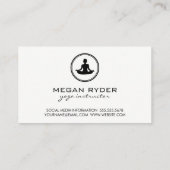 ヨガロータスポーズセピアテクスチャ 名刺 (裏面)