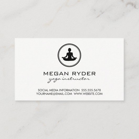 ヨガロータスポーズセピアテクスチャ 名刺 (裏面)