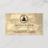 ヨガロータスポーズセピアテクスチャ 名刺 (裏面)