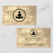 ヨガロータスポーズセピアテクスチャ 名刺 (正面/裏面)