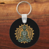 ヨガロータスポーズゼングラフィック キーホルダー (裏面)