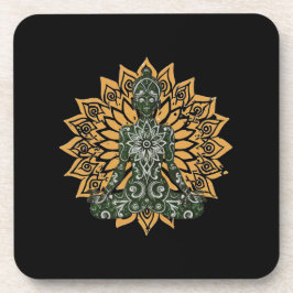 ヨガロータスポーズゼングラフィック コースター