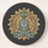 ヨガロータスポーズゼングラフィック コースター (正面)