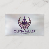 ヨガロータスムーン – アメジスト蛍石 名刺 (正面)