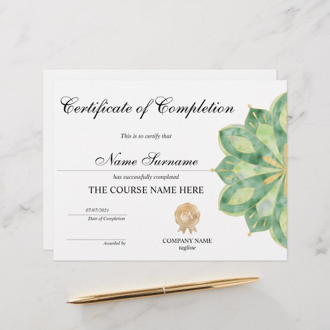 ヨガロータス修了証受賞講座 (正面/裏面インサイチュ)