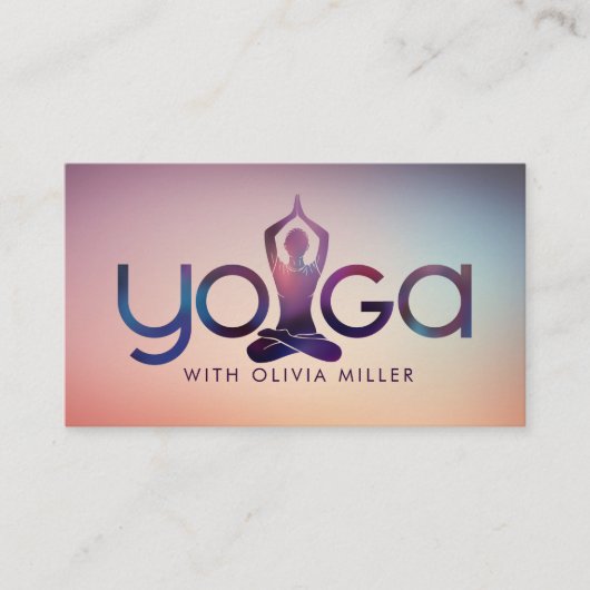 ヨガワードアート – クールミニマルイラストレーション 名刺 (正面)