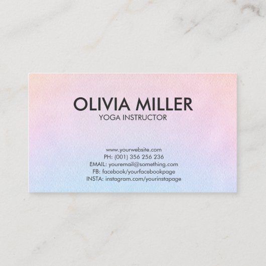 ヨガワードアート – 手書きイラストレーション 名刺 (裏面)