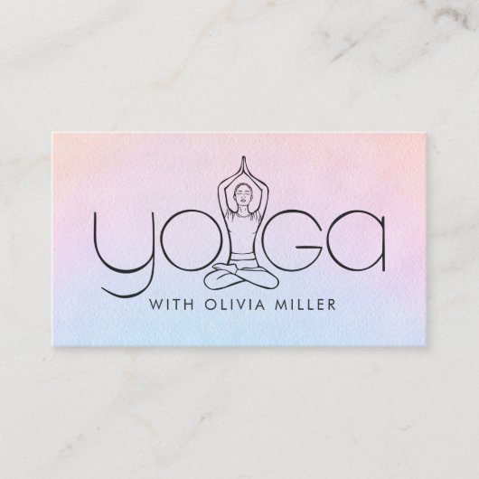 ヨガワードアート – 手書きイラストレーション 名刺 (正面)