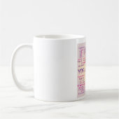 ヨガワードクラウドピンクとイエローカラー コーヒーマグカップ (左)