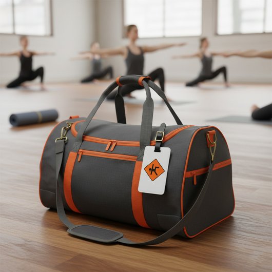 ヨガ交差点サイン戦士ポーズスティックフィギュア ラゲッジタグ