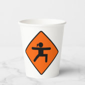 ヨガ交差点サイン戦士ポーズスティックフィギュア 紙コップ (正面)