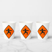 ヨガ交差点サイン戦士ポーズスティックフィギュア 紙コップ