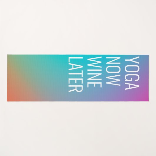 ヨガ今ワイン後おもしろいの水色 ヨガマット (正面(横))