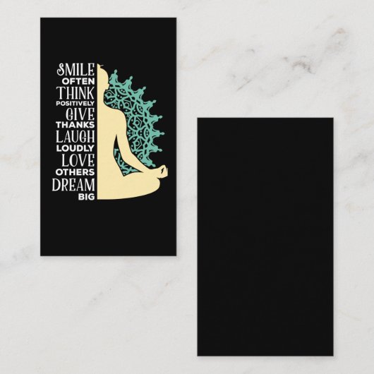 ヨガ仏教瞑想引用文禅 名刺 (正面/裏面)