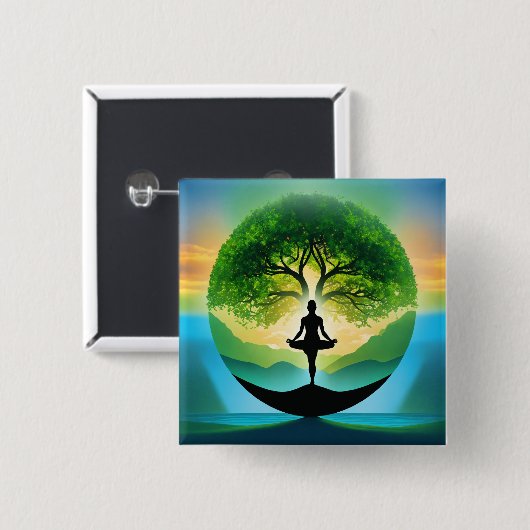 ヨガ仲介 缶バッジ (正面&裏面)