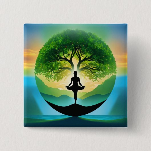 ヨガ仲介 缶バッジ (正面)