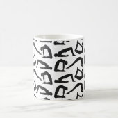 ヨガ位置シルエット コーヒーマグカップ (中央)