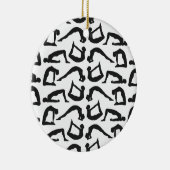 ヨガ位置シルエット セラミックオーナメント (右)