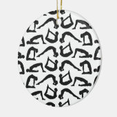 ヨガ位置シルエット セラミックオーナメント (左)