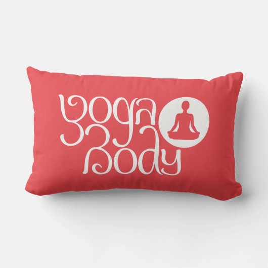 ヨガ体とヨガポーズグラフィックプリント ランバークッション (裏面)