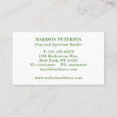 ヨガ先生インストラクタースピリチュアルコーチフローラ 名刺 (裏面)