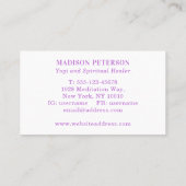 ヨガ先生インストラクタースピリチュアルコーチマンダラ 名刺 (裏面)