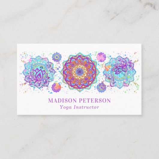 ヨガ先生インストラクタースピリチュアルコーチマンダラ 名刺 (正面)