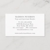 ヨガ先生インストラクタースピリチュアルコーチマンダラ 名刺 (裏面)