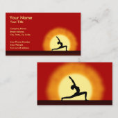 ヨガ先生サンライズポーズ横型名刺 名刺 (正面/裏面)
