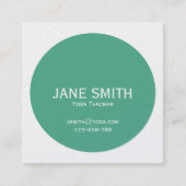 ヨガ先生ブルーヨガインストラクター モダン スクエア名刺 (正面)