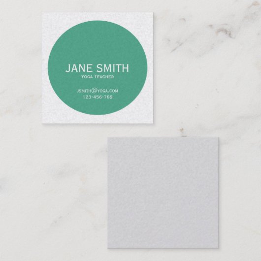 ヨガ先生ブルーヨガインストラクター モダン スクエア名刺 (正面/裏面)