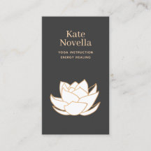 ヨガ先生ホワイトロータスブラックビジネスカード