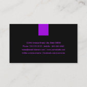 ヨガ先生モダン – 紫バイオレット 名刺 (裏面)