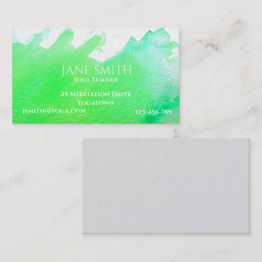 ヨガ先生ヨガインストラクターヒーリング瞑想 名刺 (正面/裏面)