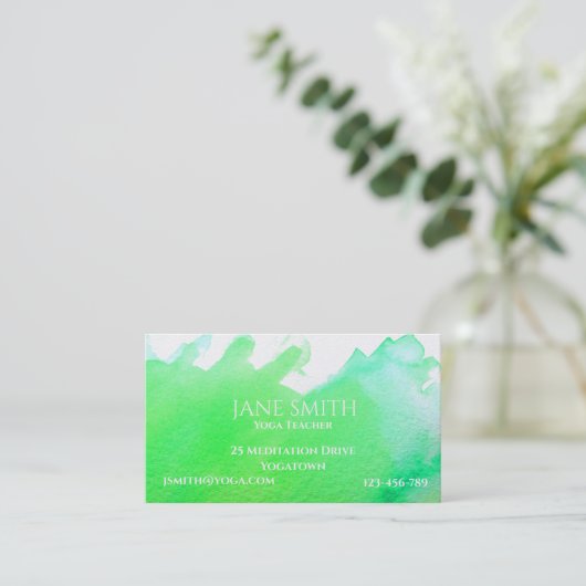 ヨガ先生ヨガインストラクターヒーリング瞑想 名刺 (スタンド正面)